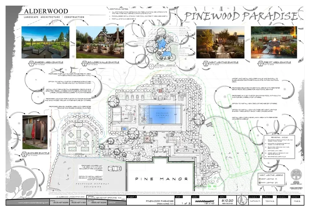 Landscape plan for Pinewood Paradise.